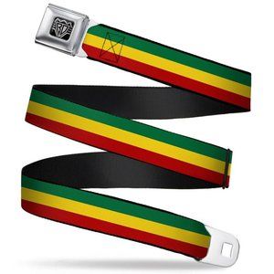 Buckle Down Skate Goods Seatbelt Belt Rasta Print